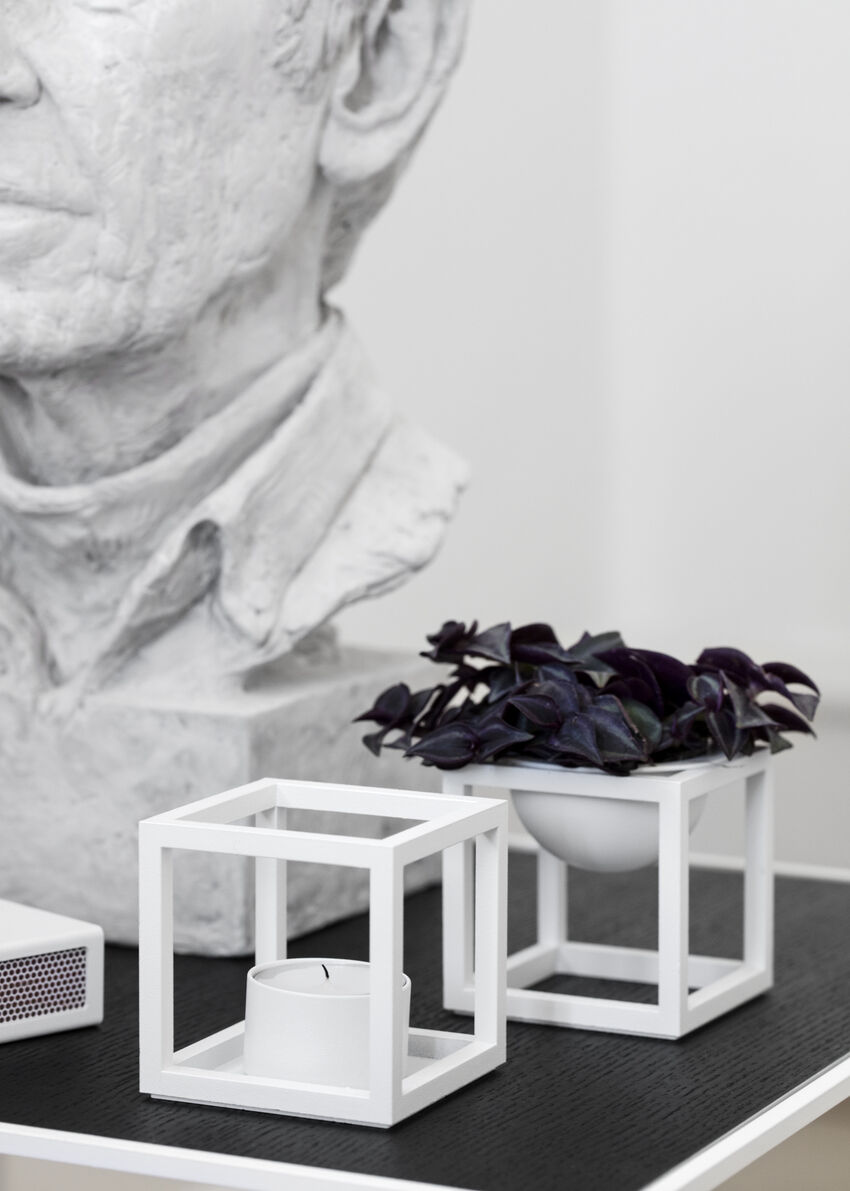 Kubus T, Candle Holder, White