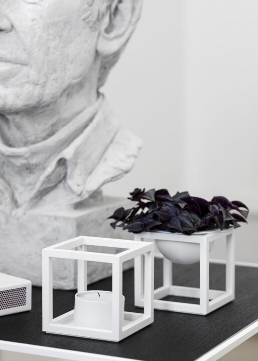 Kubus T, Candle Holder, White