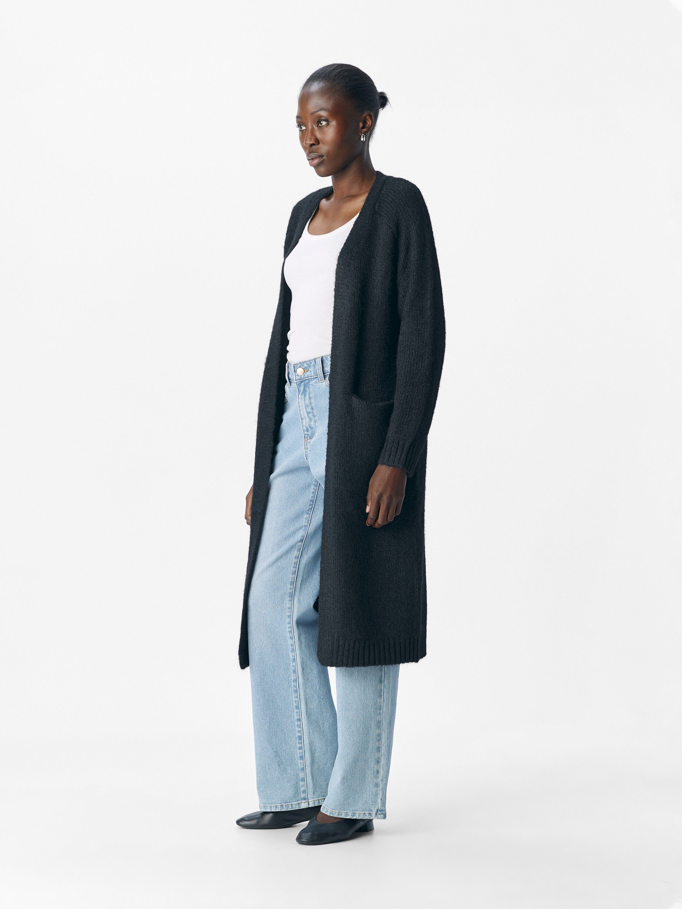 Objmilu Ls Lo Long Knit Cardigan Noos