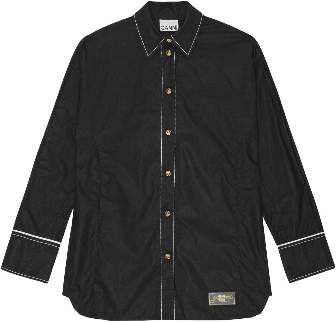 Cotton Poplin Long Sleeve Raglan Sh