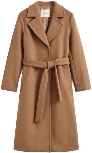 BELTED WOOL BLEND COAT