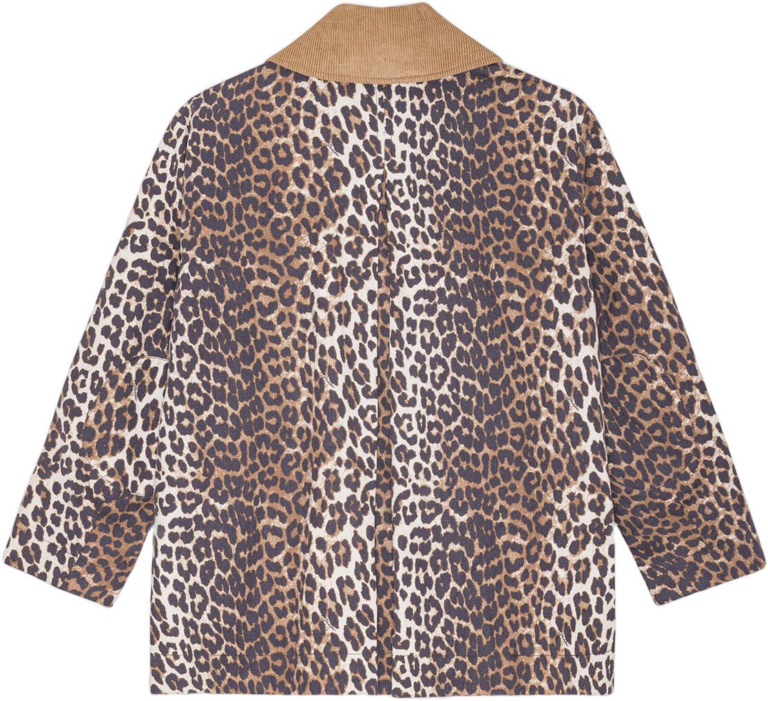 Printed Canvas Midi Jacket