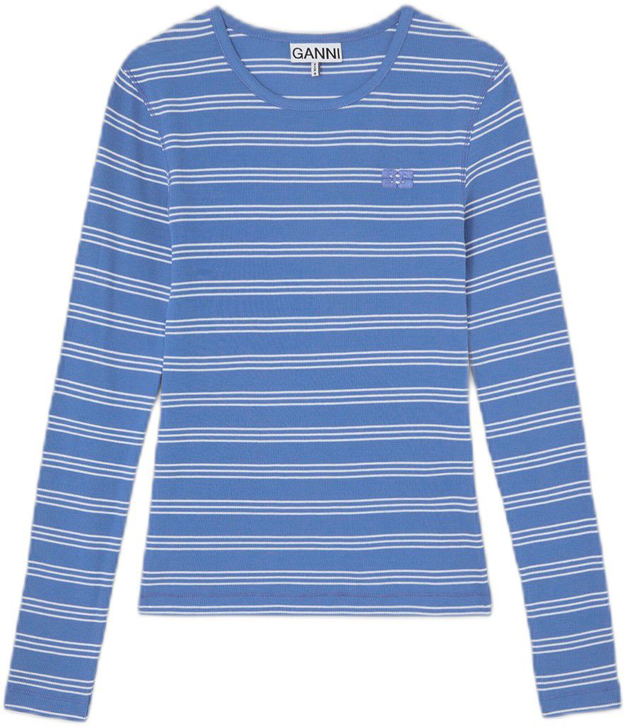 Soft cotton rib stripe LS