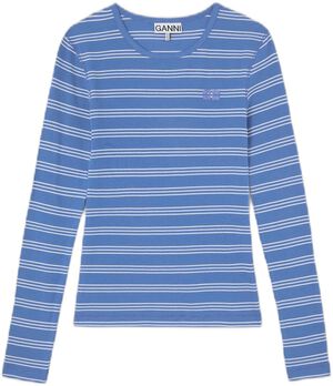 Soft cotton rib stripe LS
