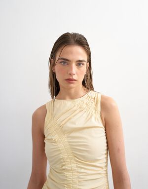 TSSADIE RUCHED SL MIDI DRESS WVN
