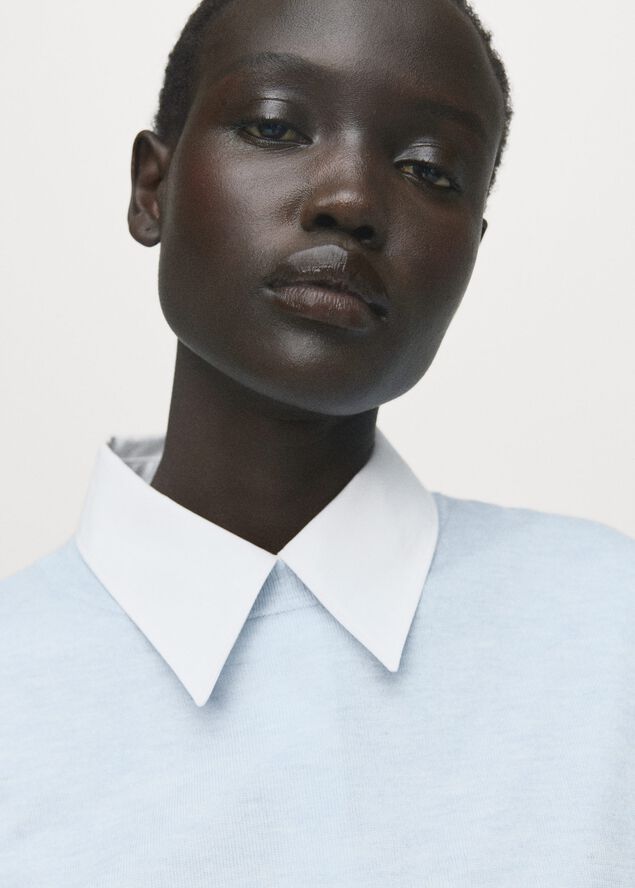 Fine-knit crew-neck sweater