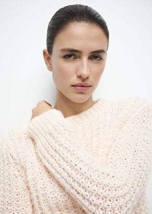 Openwork knit sweater
