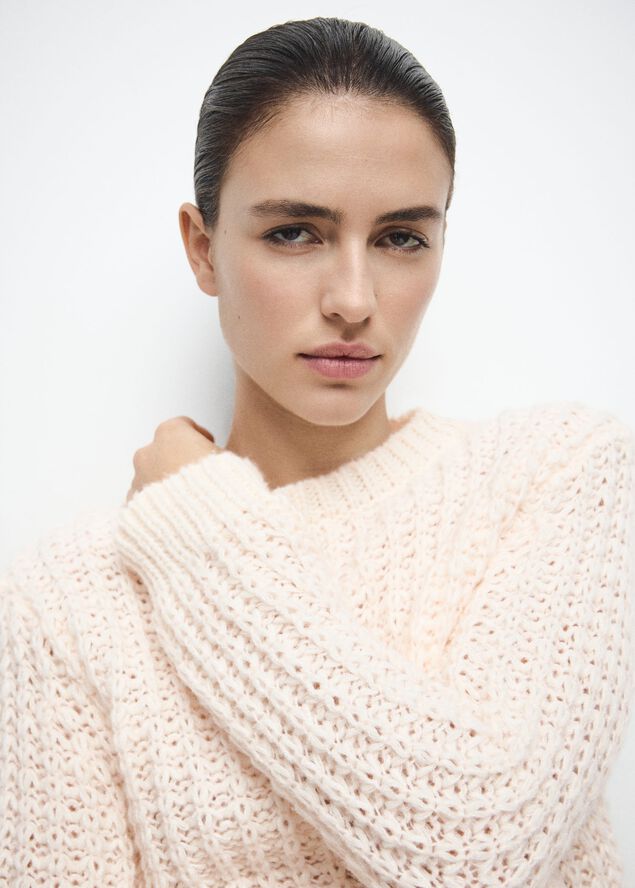 Openwork knit sweater