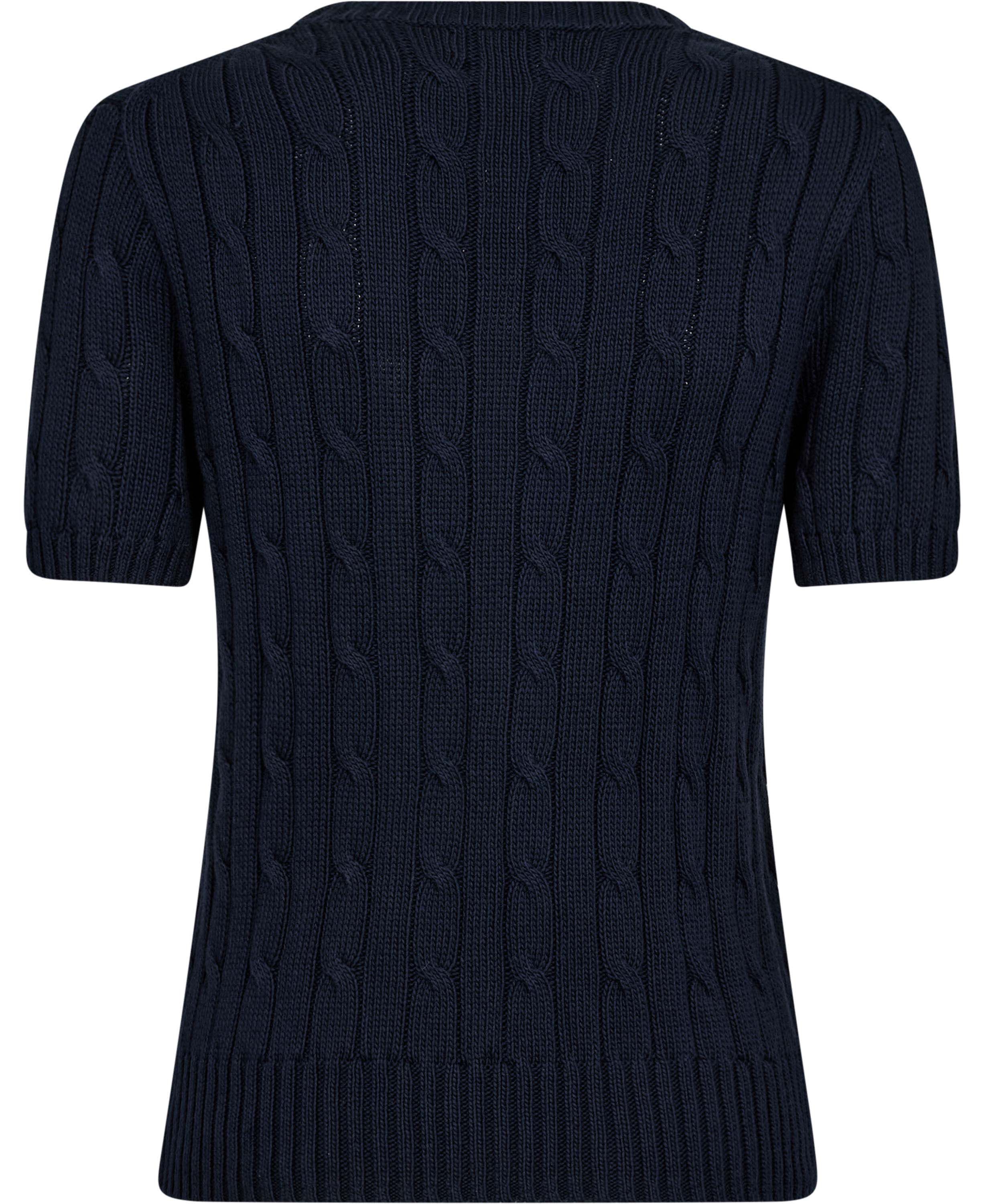 Cable-Knit Cotton Short-Sleeve Sweater