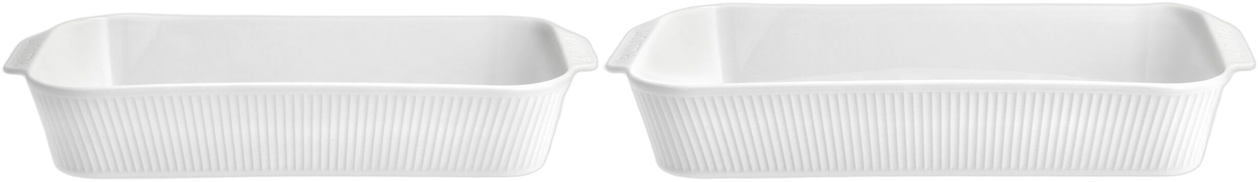 Fatset djupt Pliss&eacute; 35 x 19 cm + 38 x 21 cm 2 st Vit