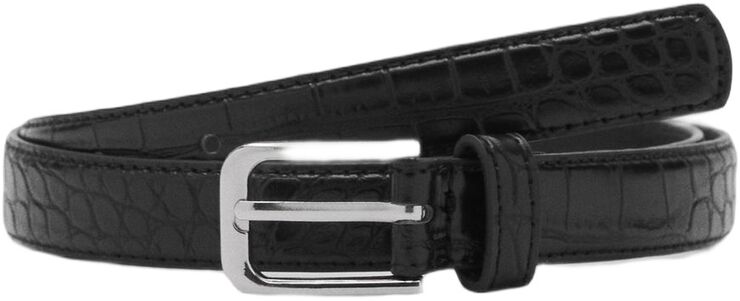 Fine croco leather-effect belt
