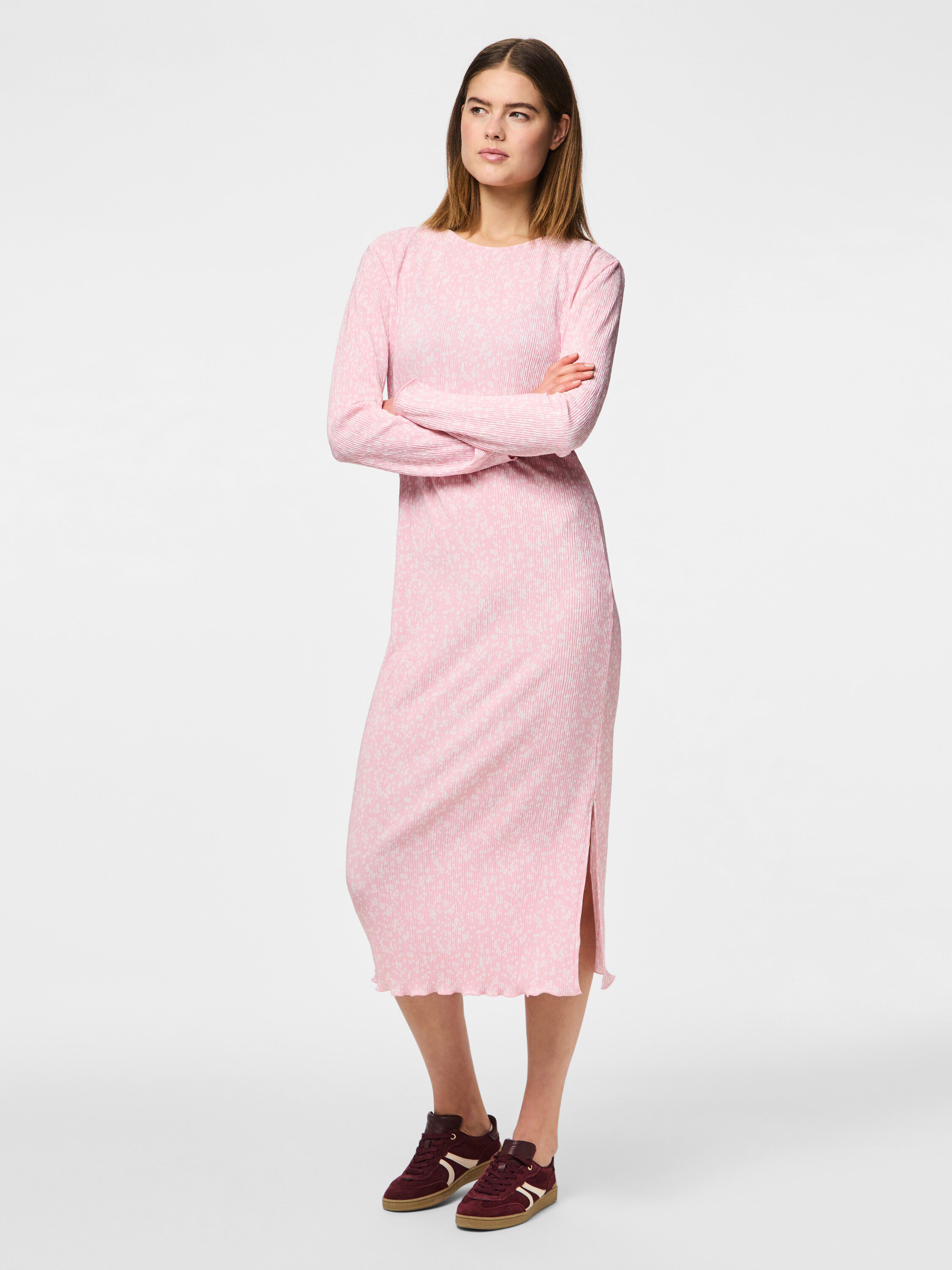 PCFLORA LS MIDI DRESS JRS BC