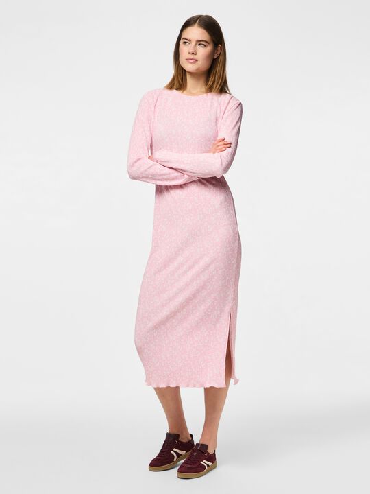 PCFLORA LS MIDI DRESS JRS BC