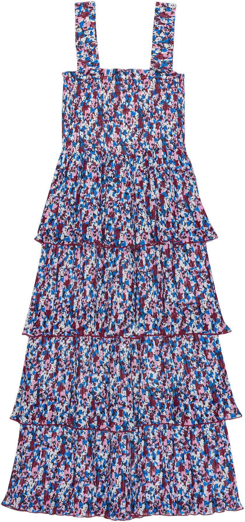 Pleated Georgette Flounce Smock Mid