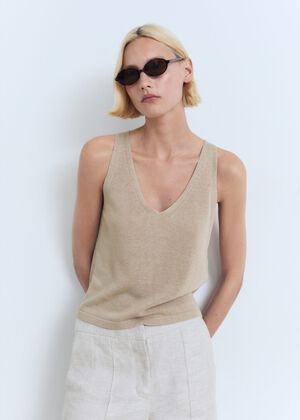 V-neck knit top