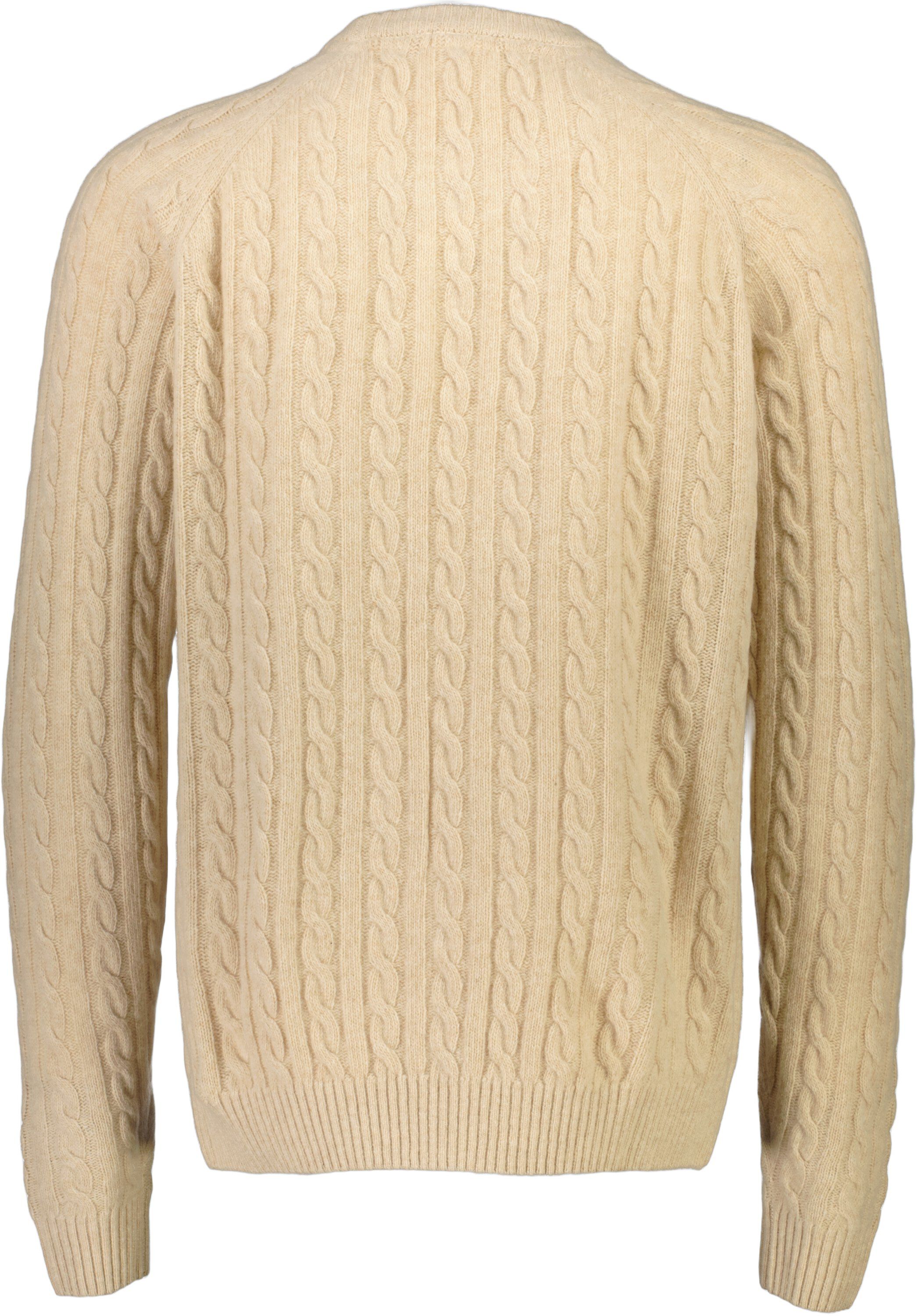 Lambswool raglan cable o-neck