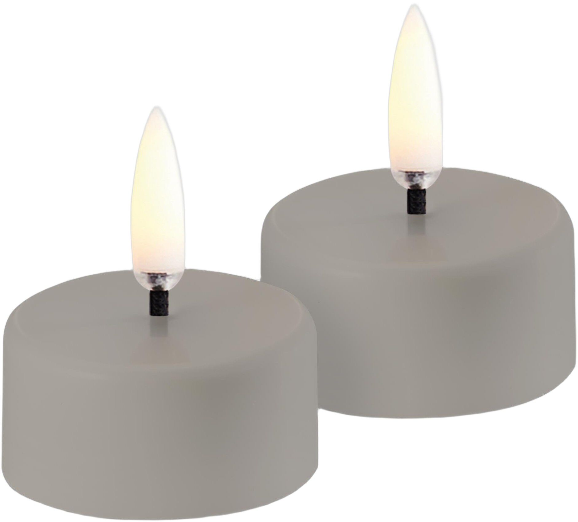 LED rechargeable tealight, Sandstone plain, 3,9x2,3 cm