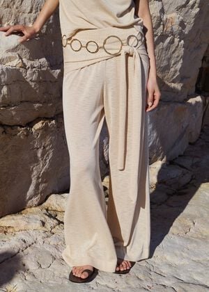 Fine knit trousers with knot detail
