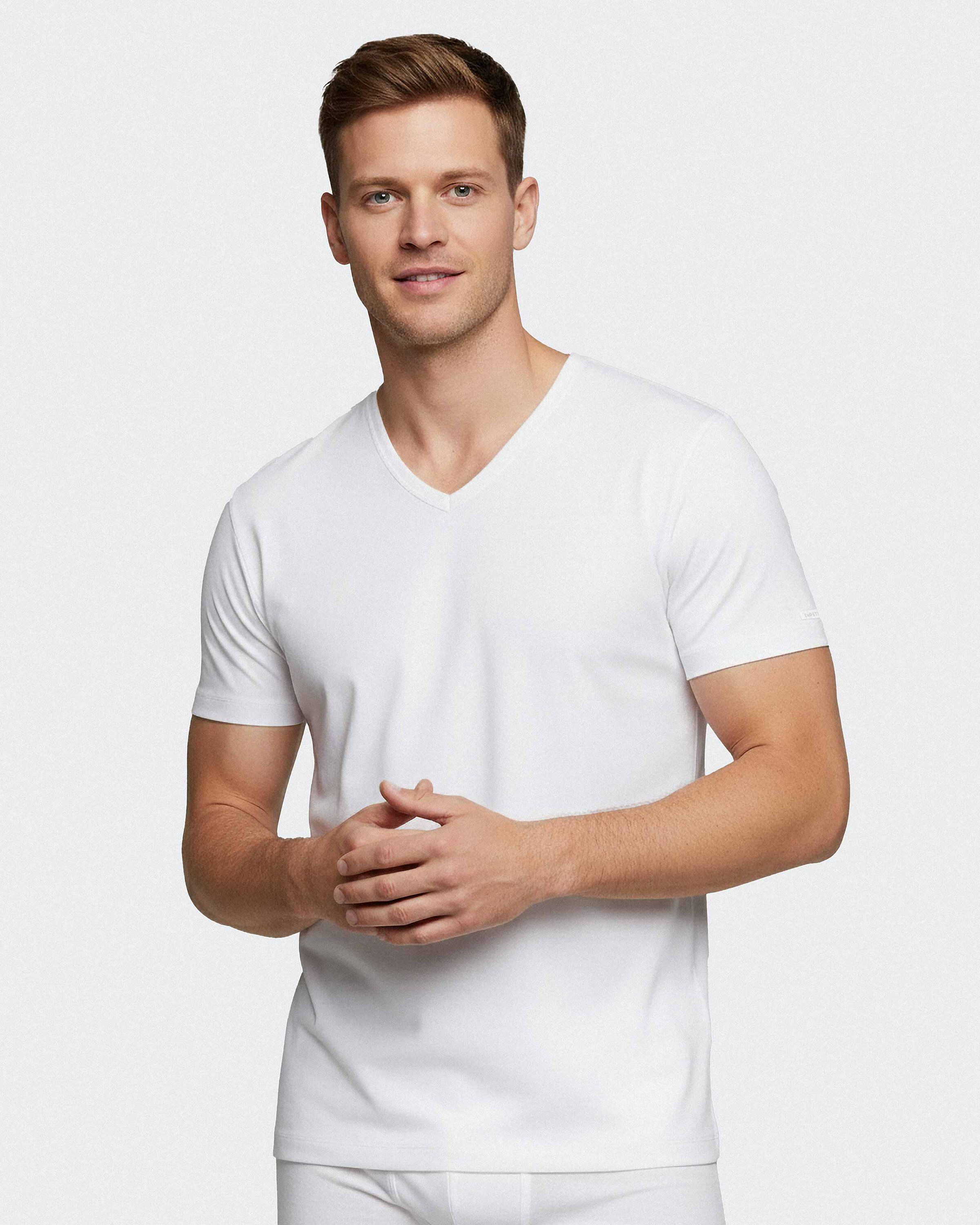 T-shirt V Neck Cotton Stretch