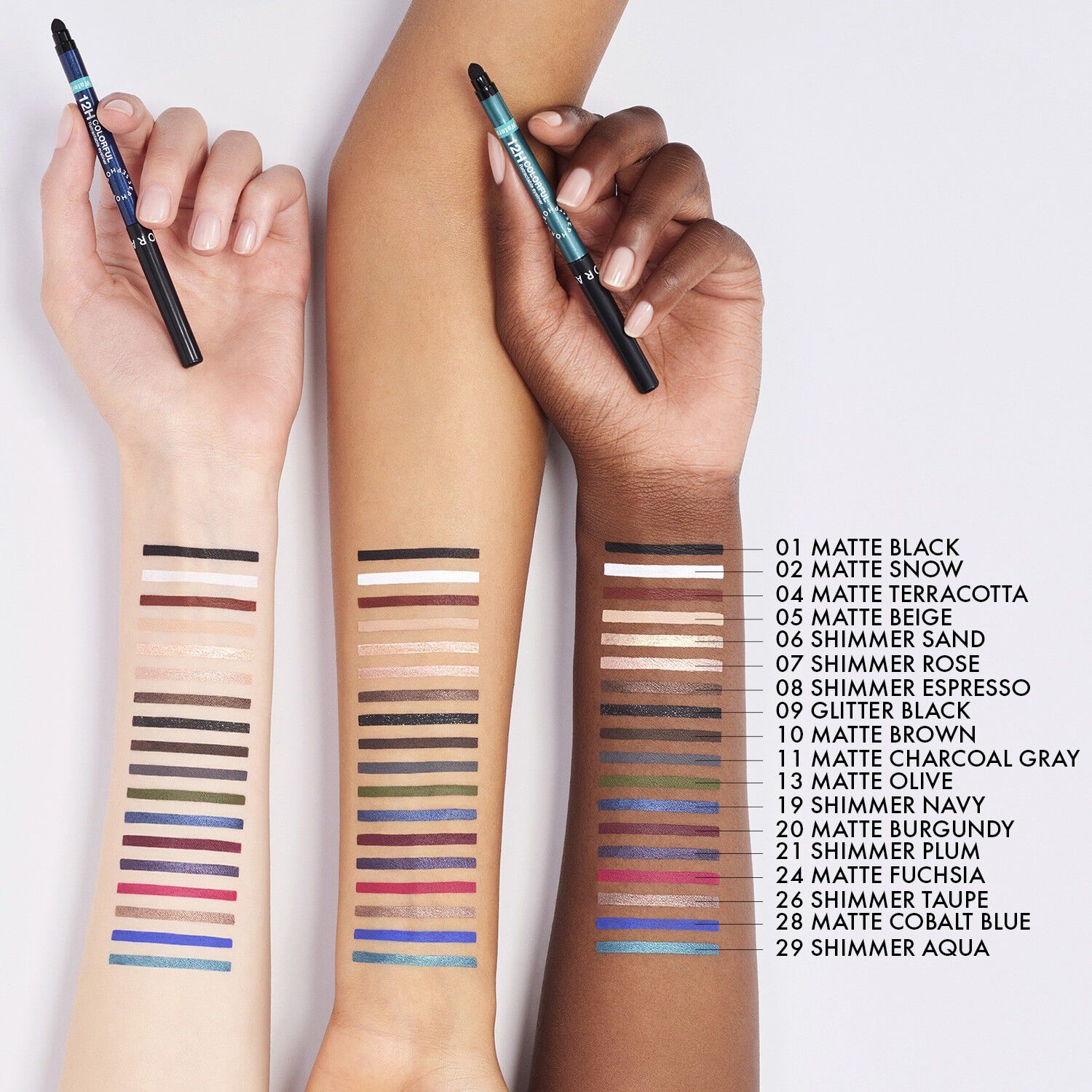 12H COLORFUL - Vattenfast inf&auml;llbar &ouml;gonpenna