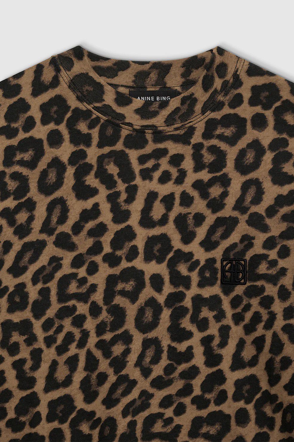 AVI TEE - BLACK AND BROWN LEOPARD