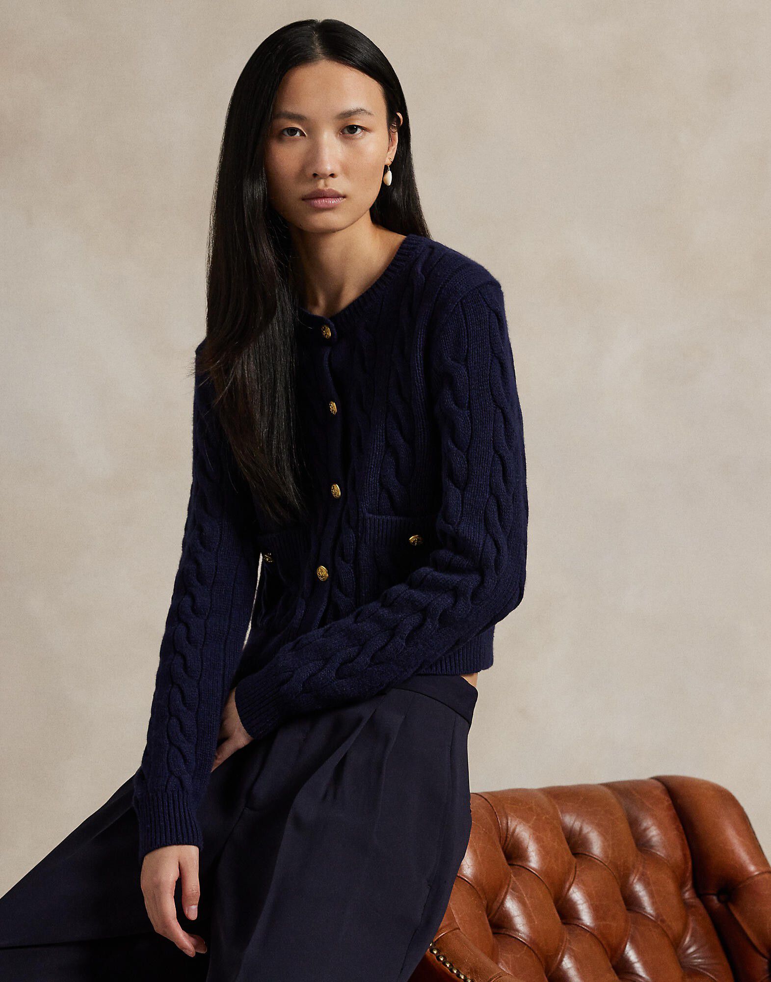 Cable Wool-Cashmere Cardigan