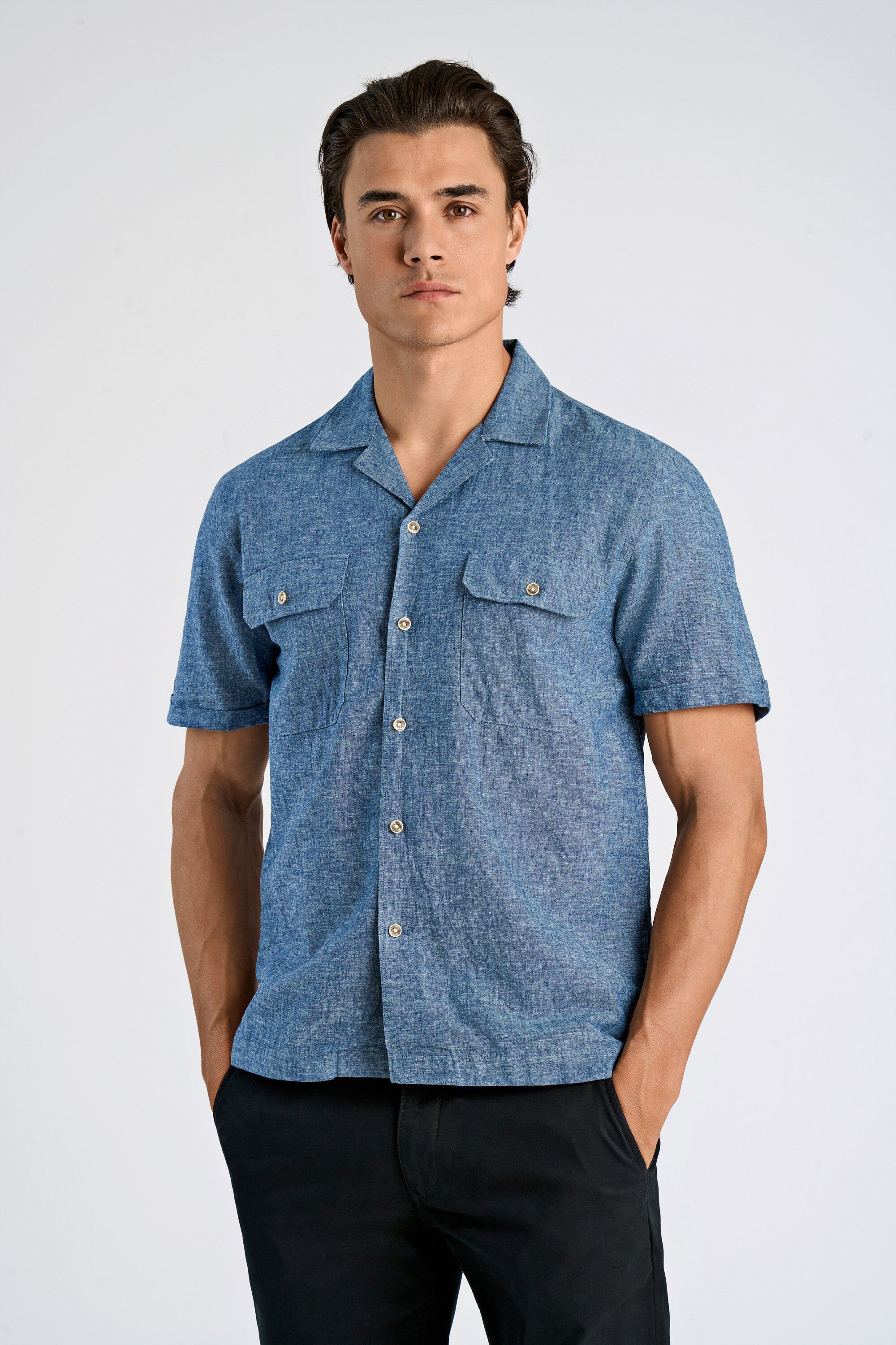 Cotton/linen resort shirt S/S