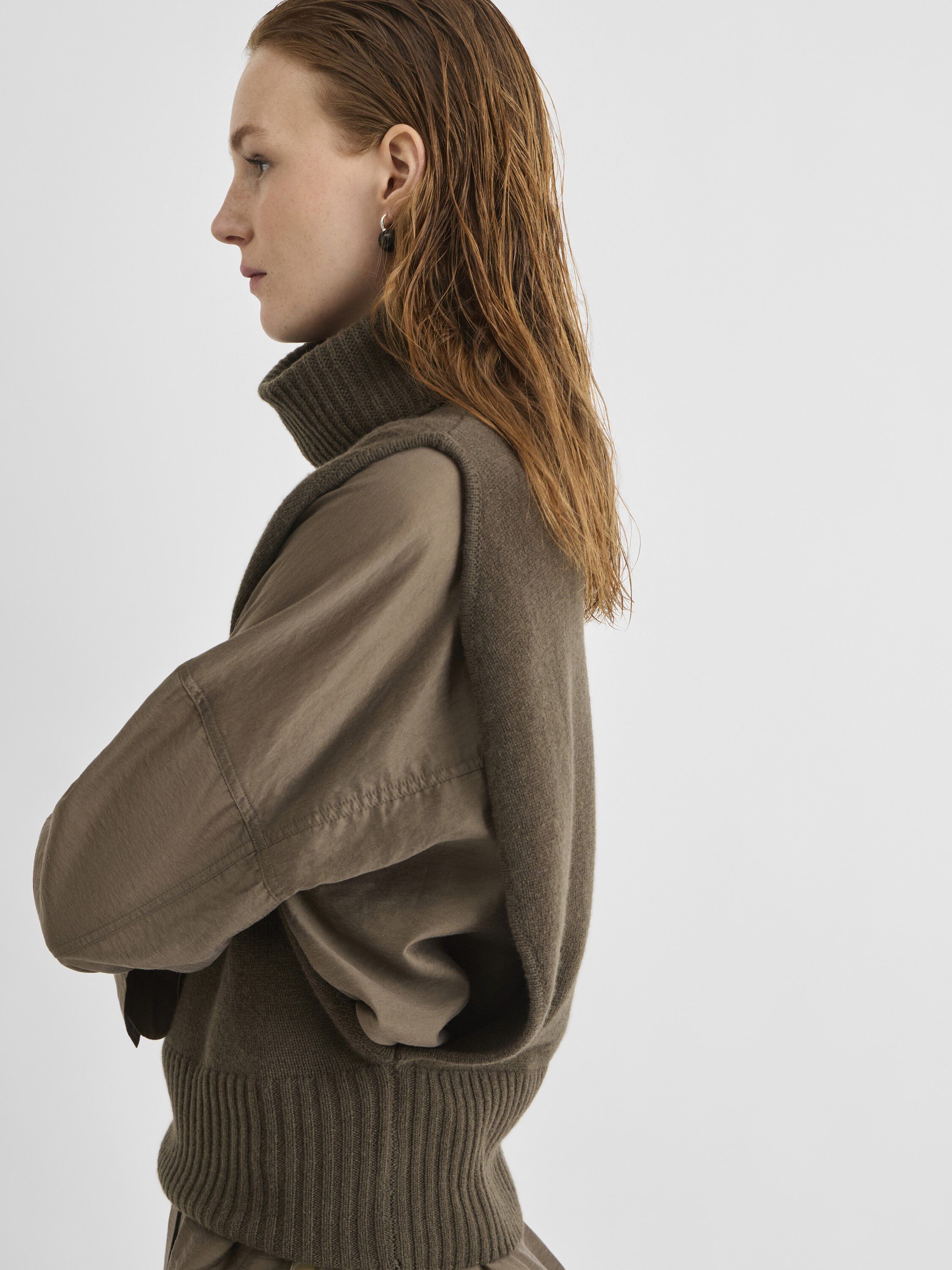 Roucleo Roll Neck Knit Vest/Pf