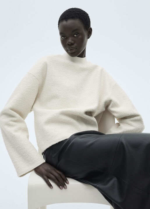 Perkins collar bouclé sweatshirt