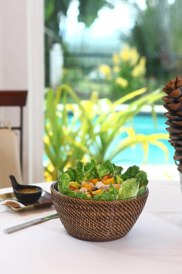 Brödkorg rund 21 x 9,5 cm Ljus/Mörk brun Nito flät