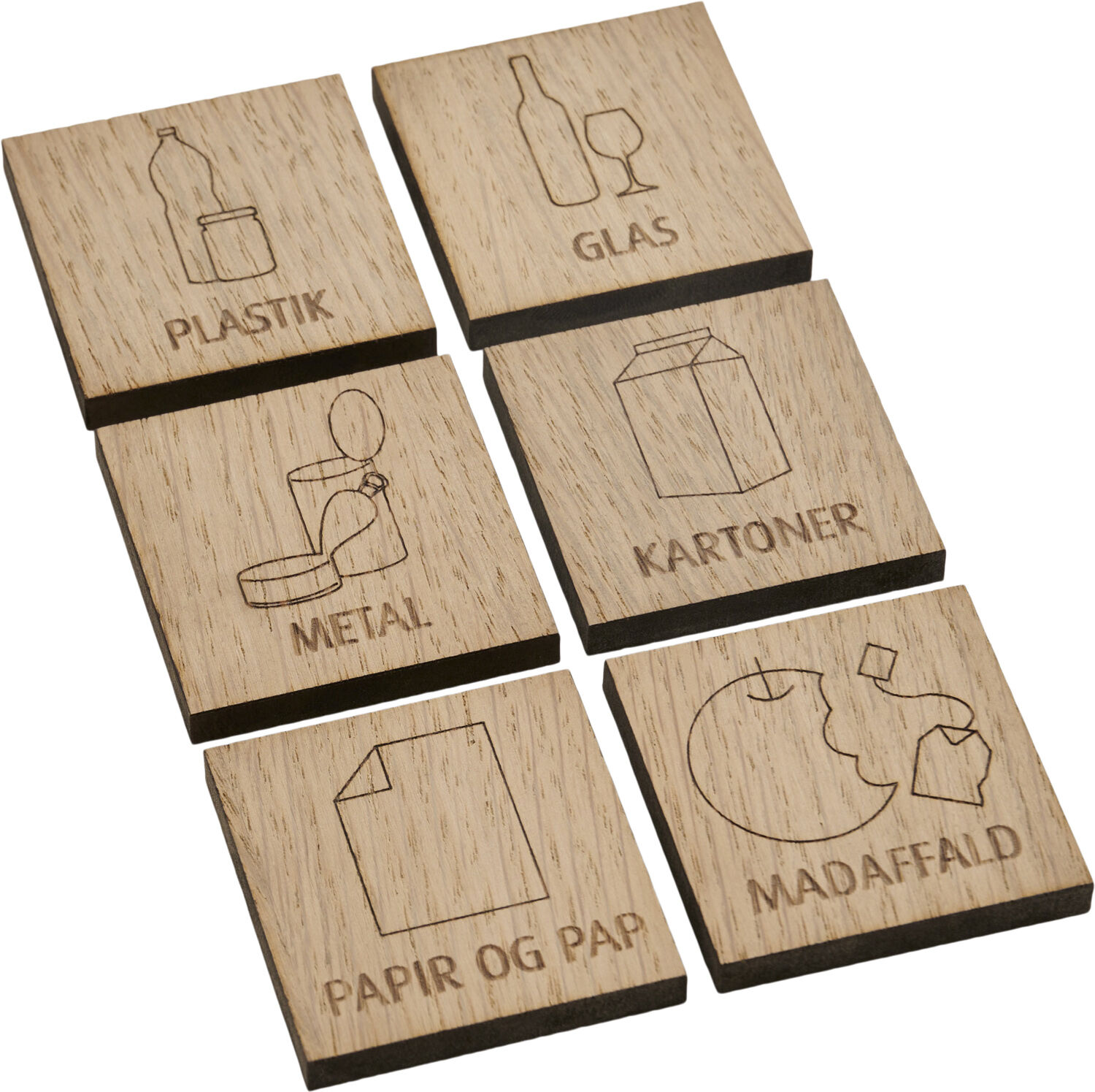 Wooden Labels for Waste Sorting