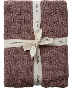 Mushie Knitted Baby Blanket Honeycomb Desert Rose