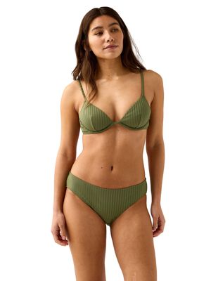 Unpadded bikini bra in ribbed fabri