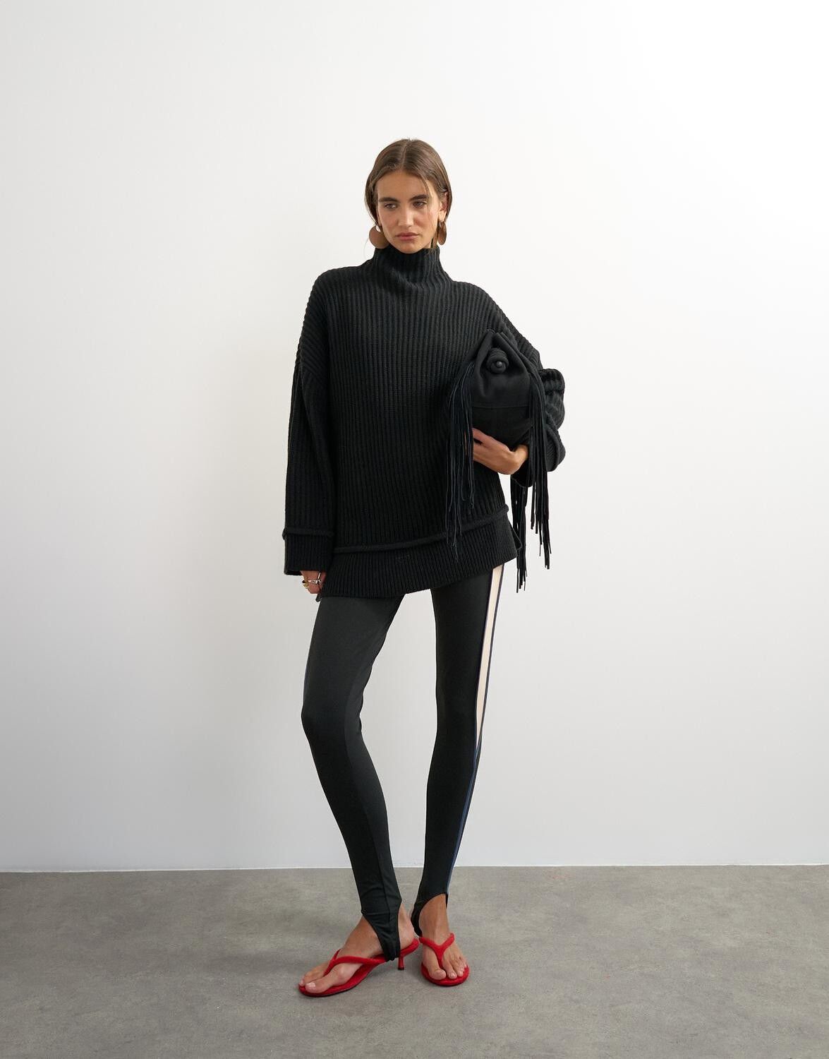 Tsrosa Ls High Neck Jumper Knt