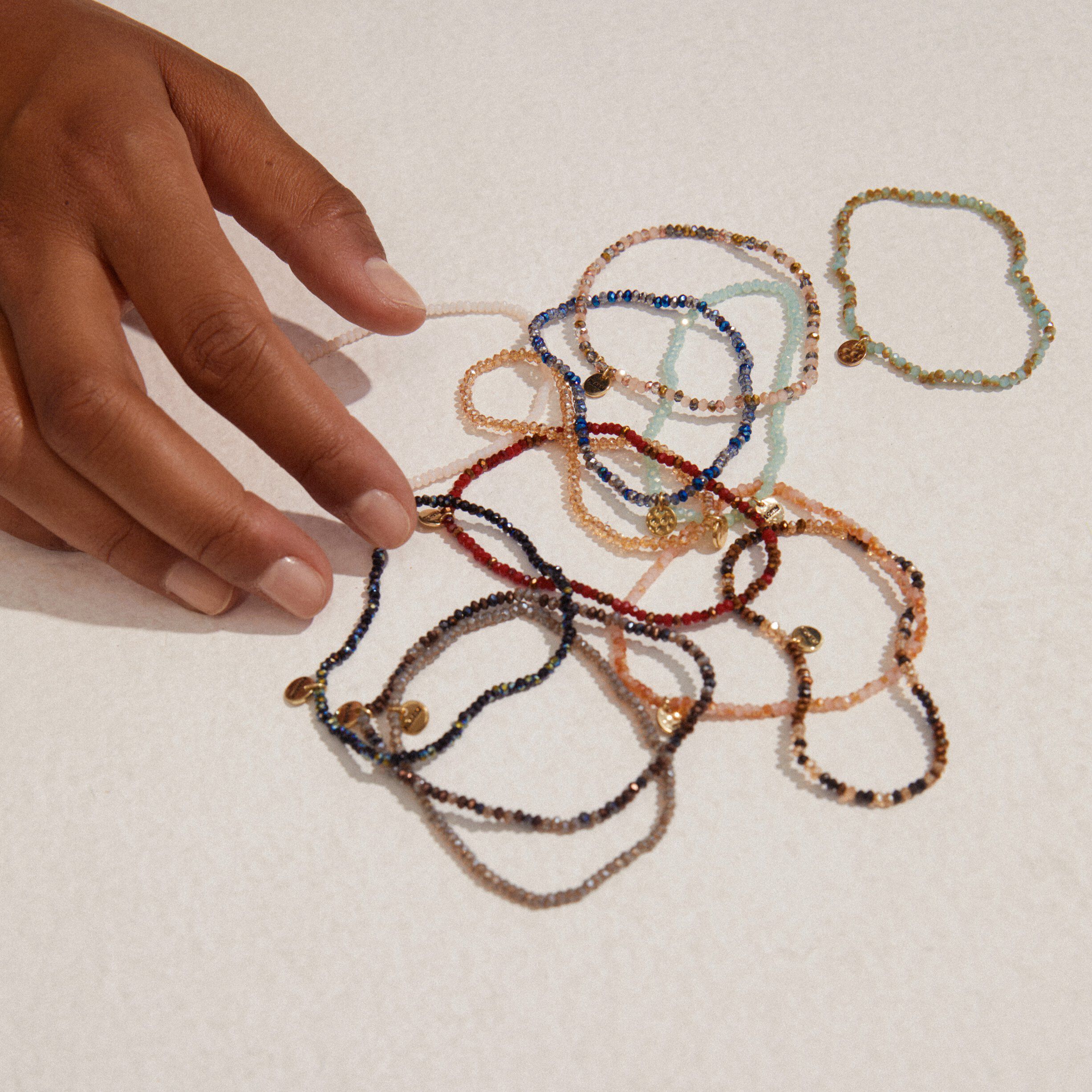 Armb&aring;nd : Indie : Guldbelagt : Gr&oslash;n