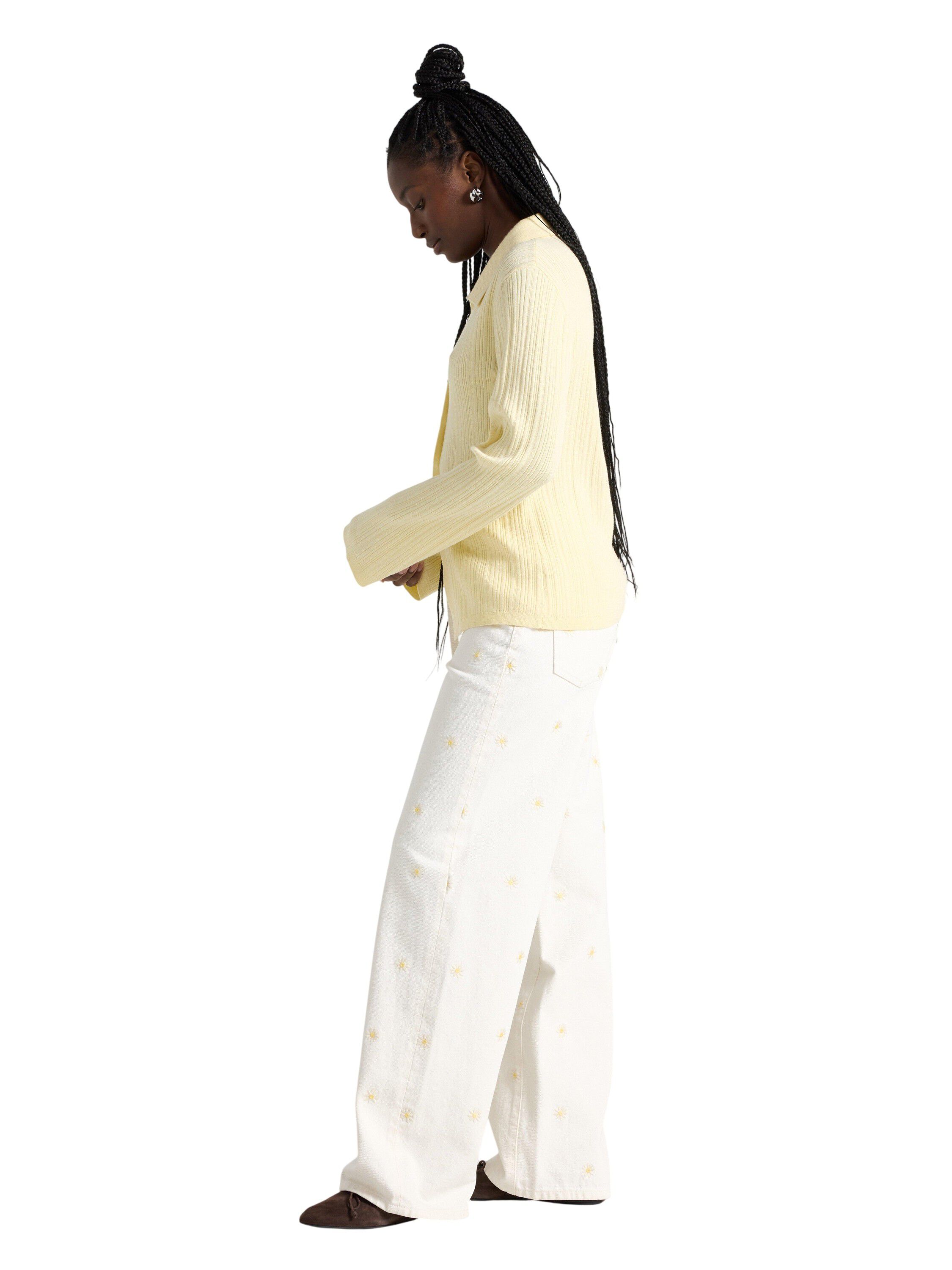 Jeans med mellemh&oslash;j talje i bomulds