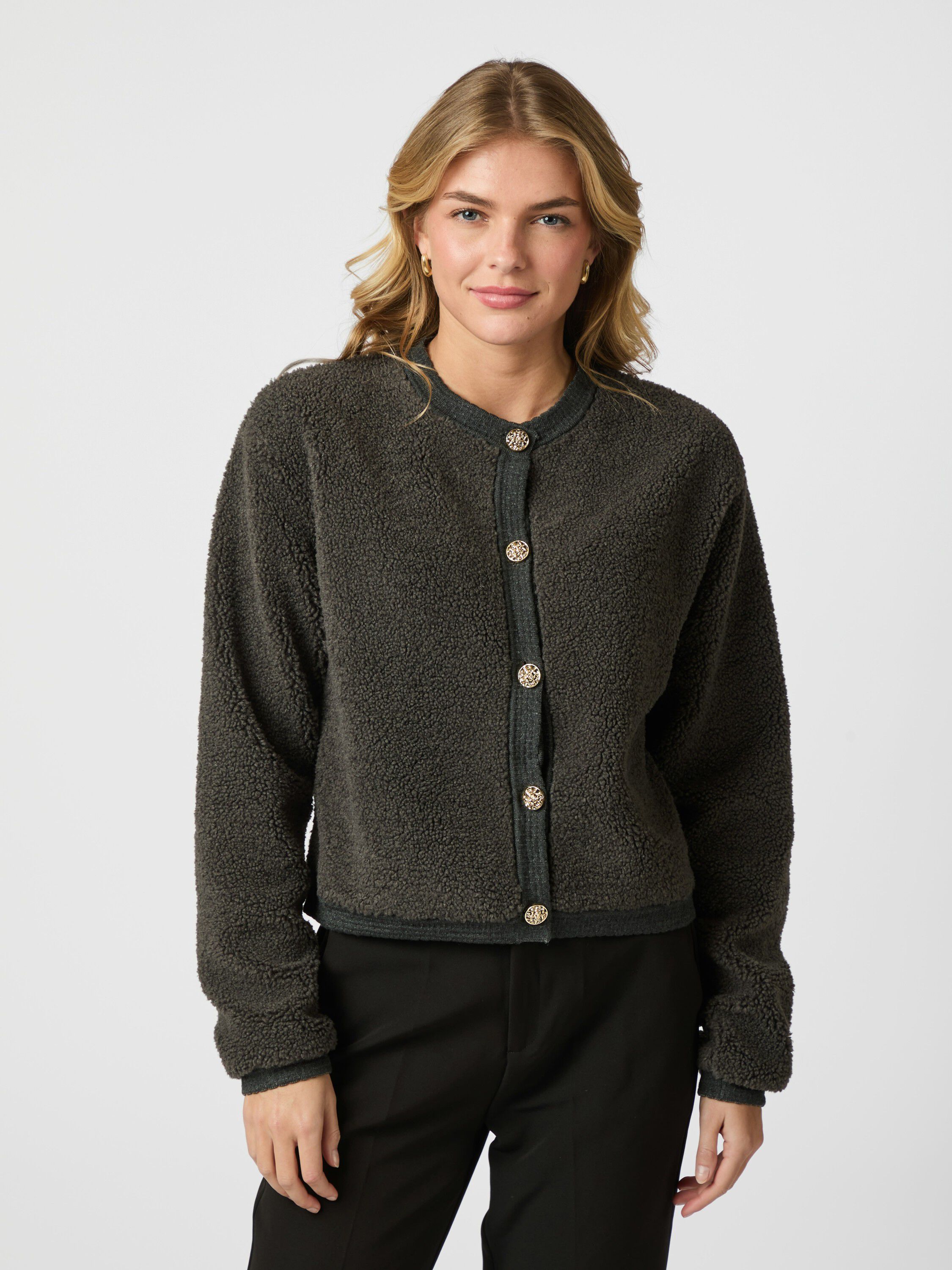 Limo Fluffy Knit Cardigan