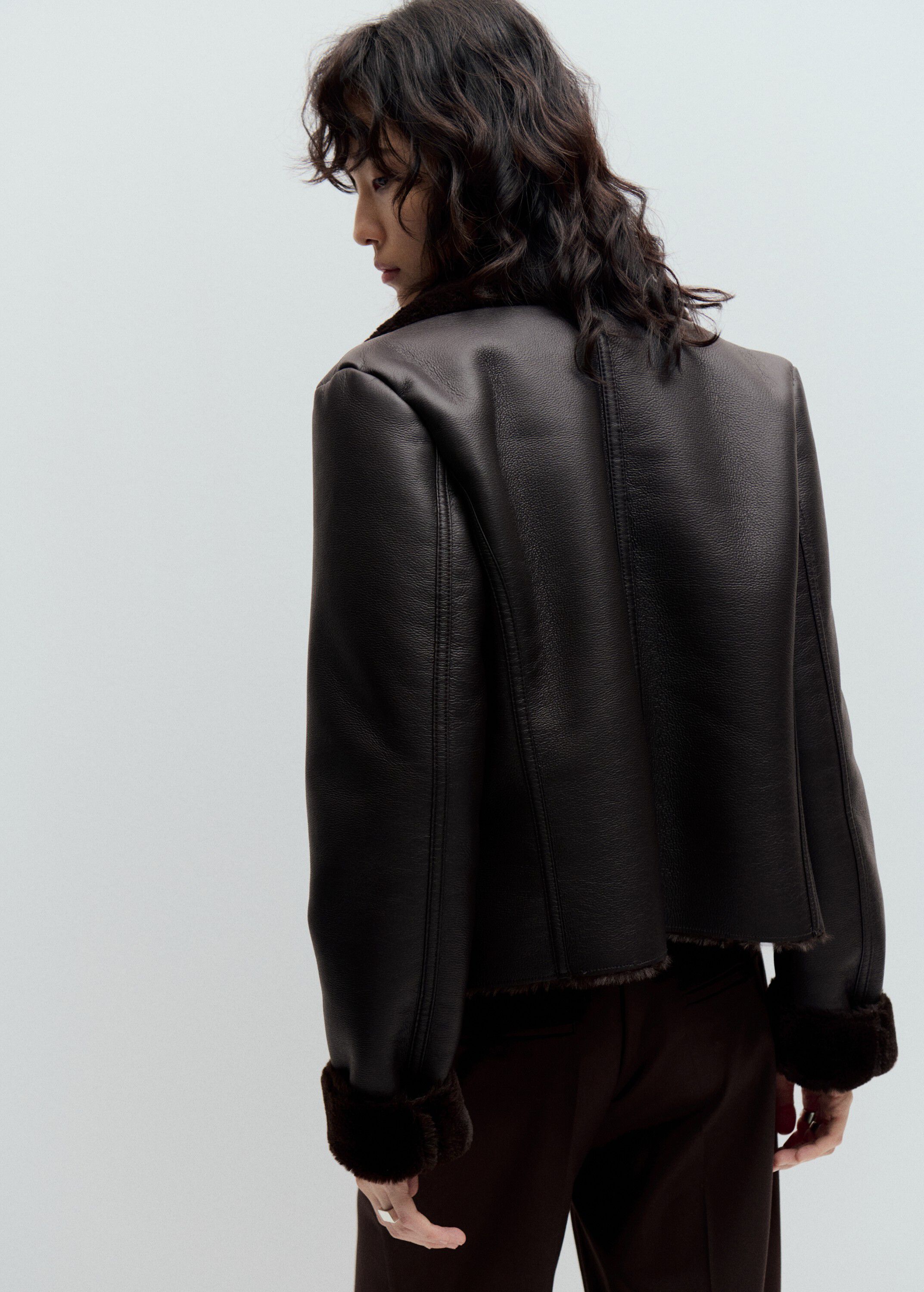 Faux-fur biker jacket