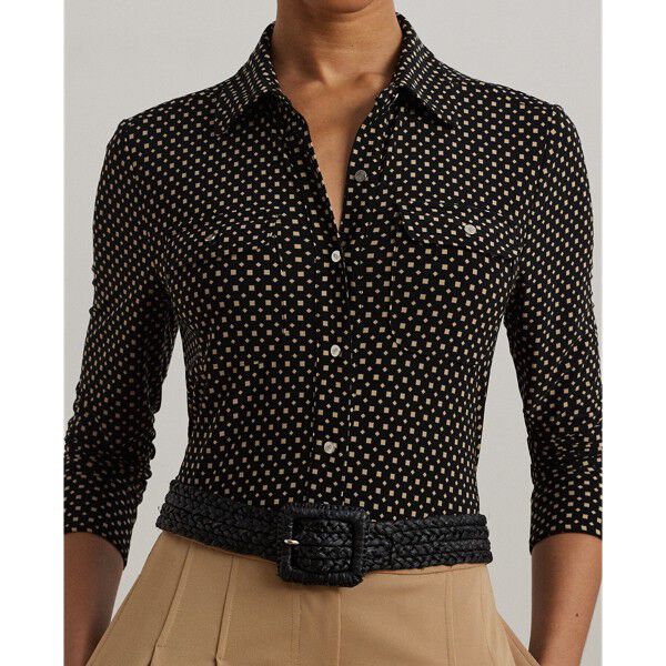 Slim Fit Geo-Print Jersey Shirt