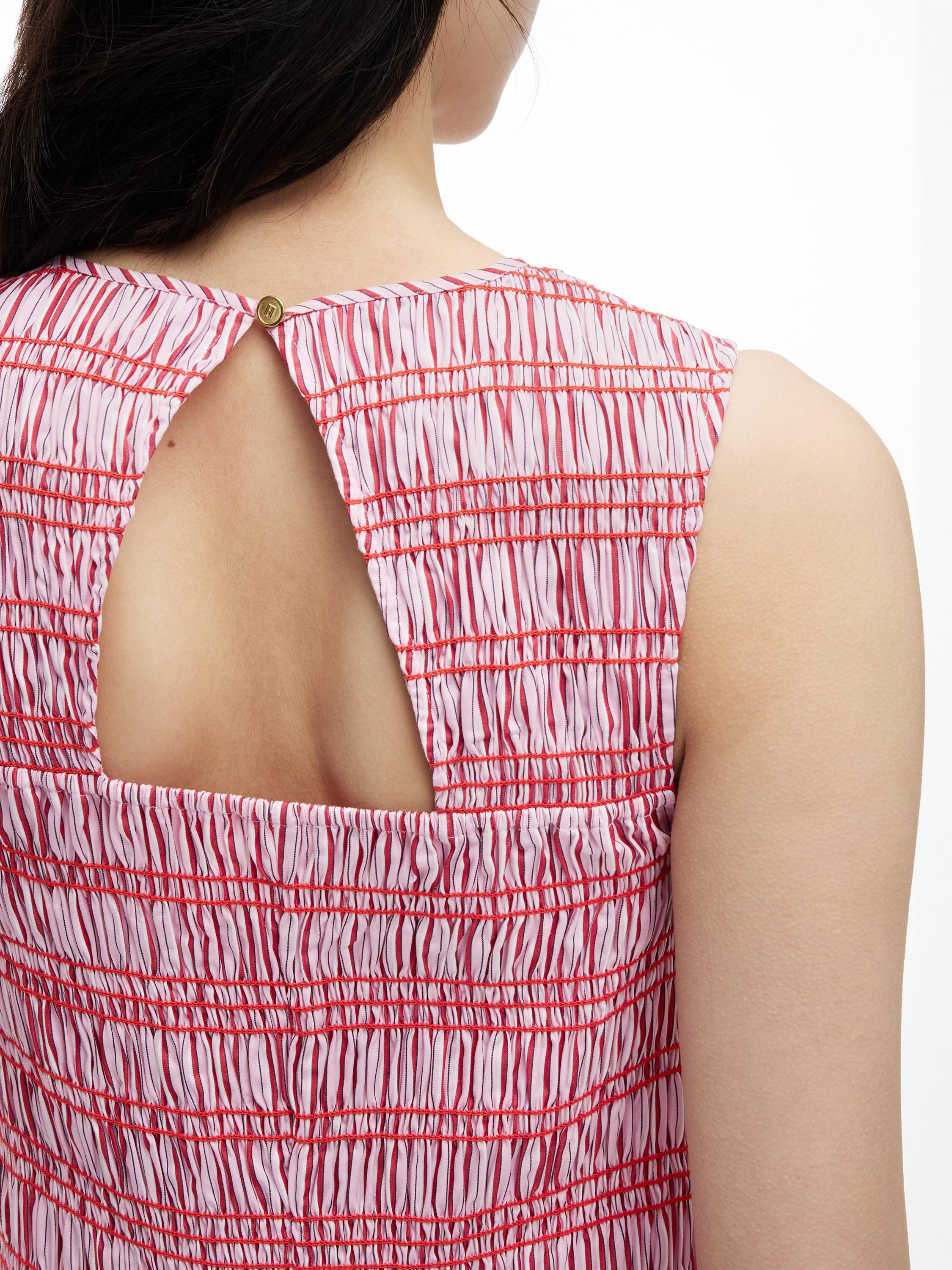 SMOCKING STRIPE NS MIDI DRESS