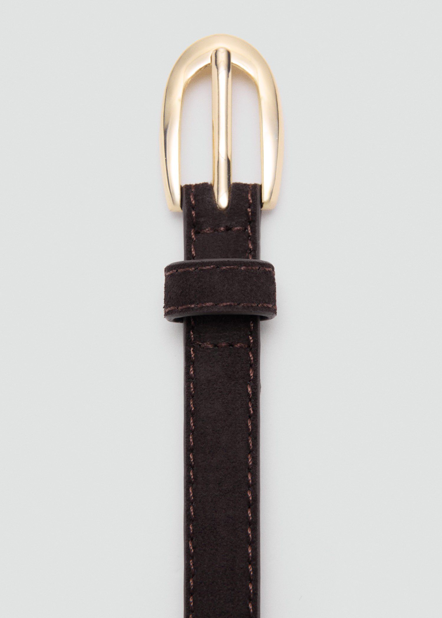 Thin suede leather belt