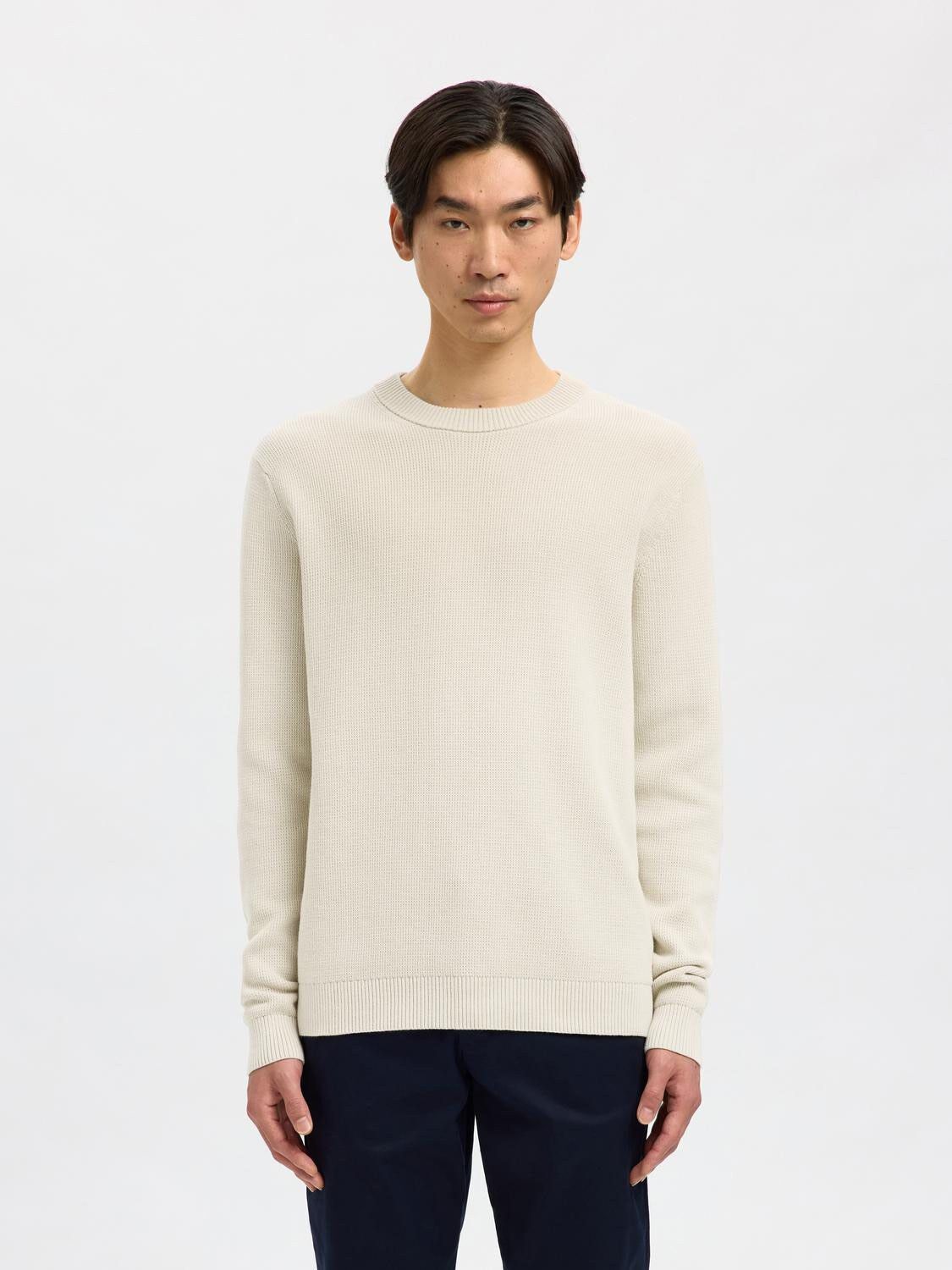 SLHDANE LS KNIT STRUCTURE CREW NECK
