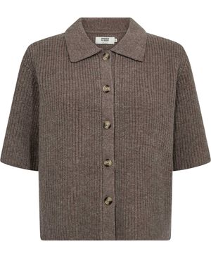 Gloria 2 Kort&aelig;rmede polo cardigan - 100% Merinould RWS