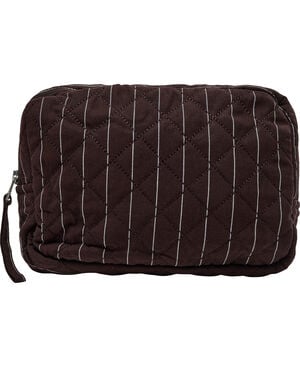 Make Up Bag, Quilted - Cotton Poplin YD Mini Black Coffee St