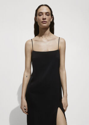 Side-slit satin dress