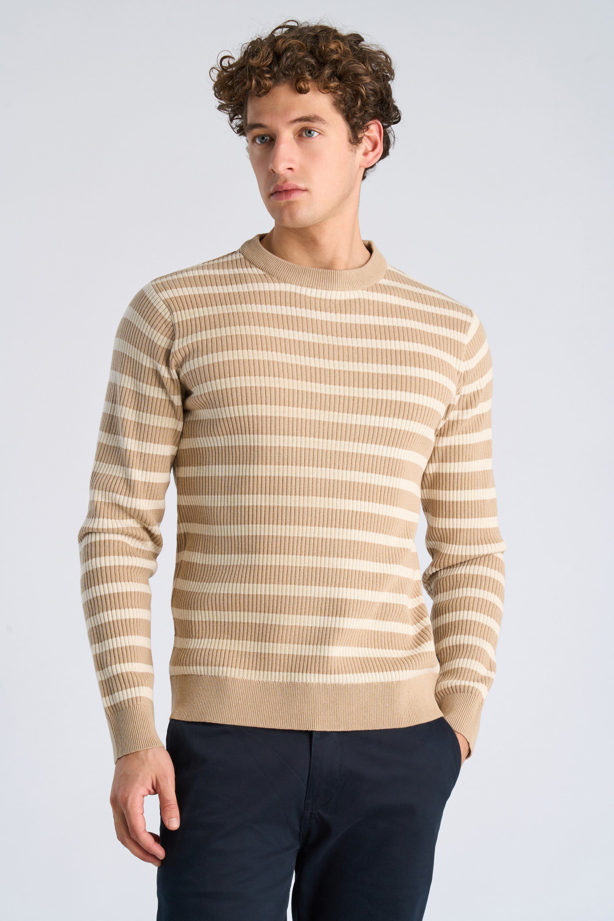 Recycled crew neck knit L/S