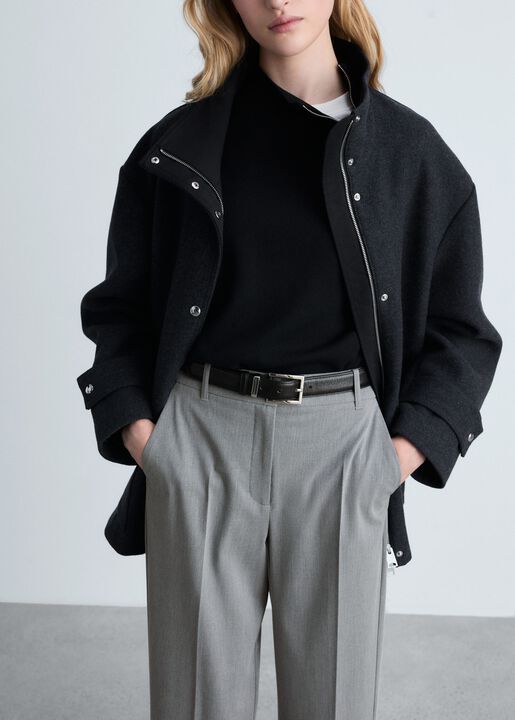 Straight mid-rise trousers