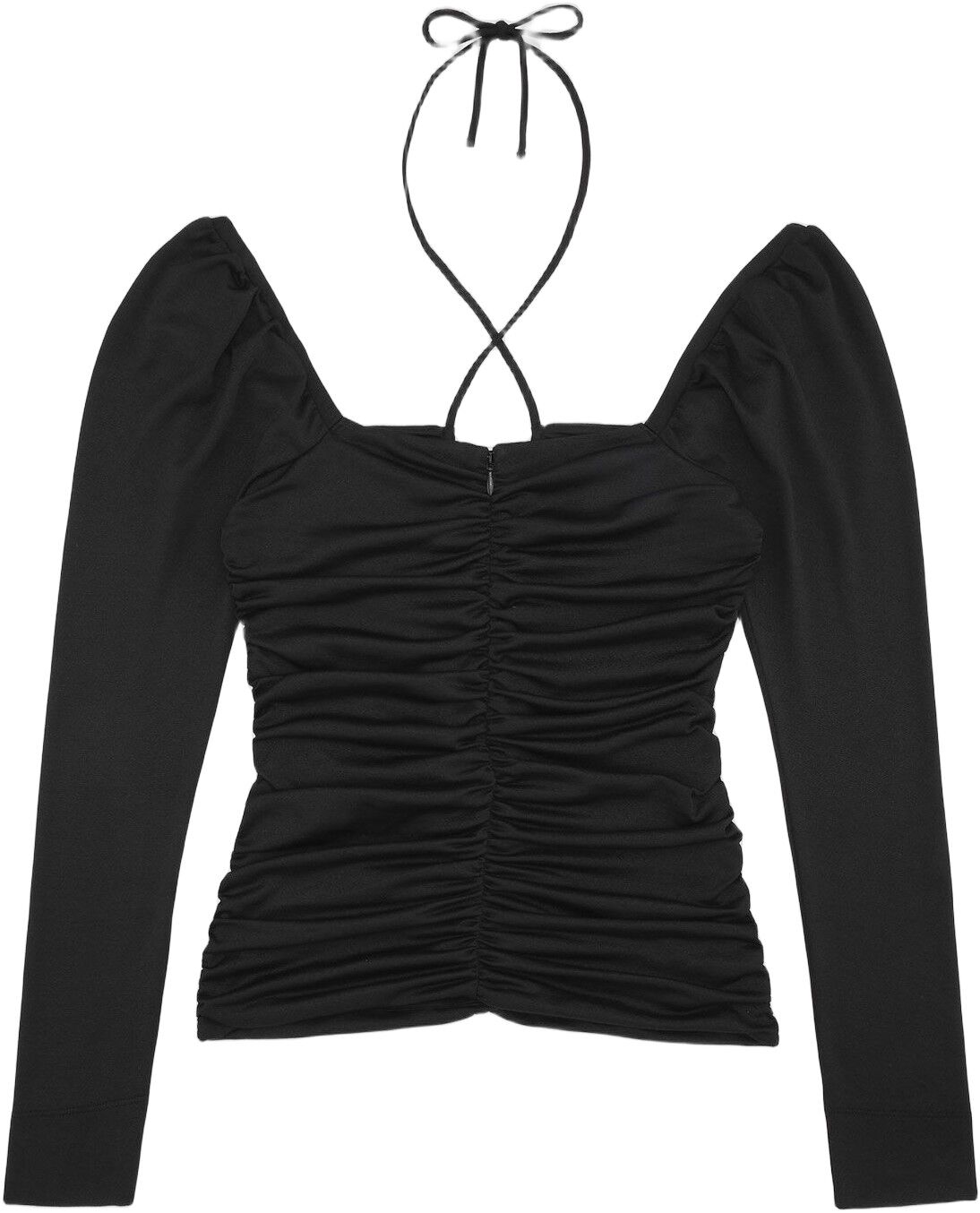 Shiny Crepe Jersey Ruched Blouse