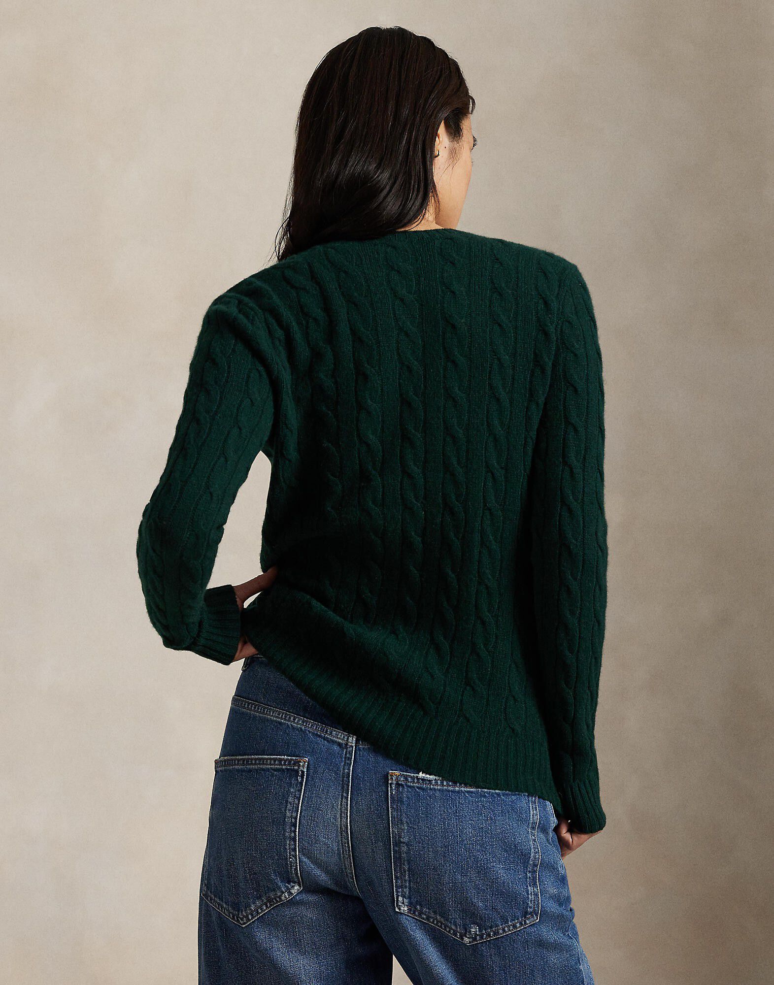 Cable Wool-Cashmere Crewneck Sweater