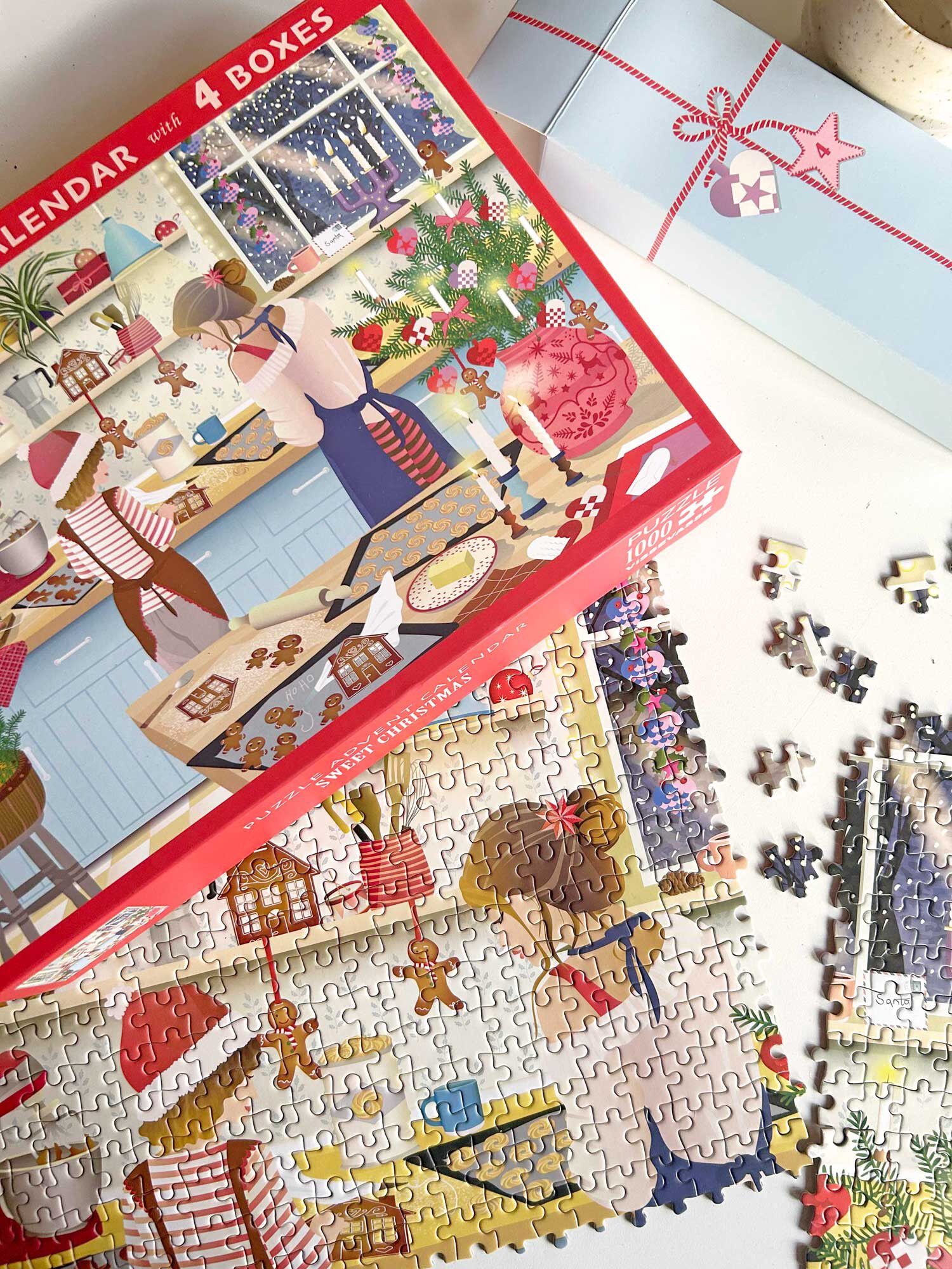 SWEET CHRISTMAS - puslespilsadventskalender med 1000 brikker